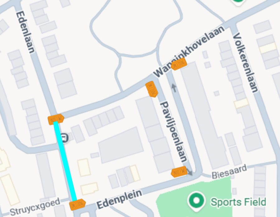 Omleiding werken fase 2 (werfzone aangeduid in het blauw)